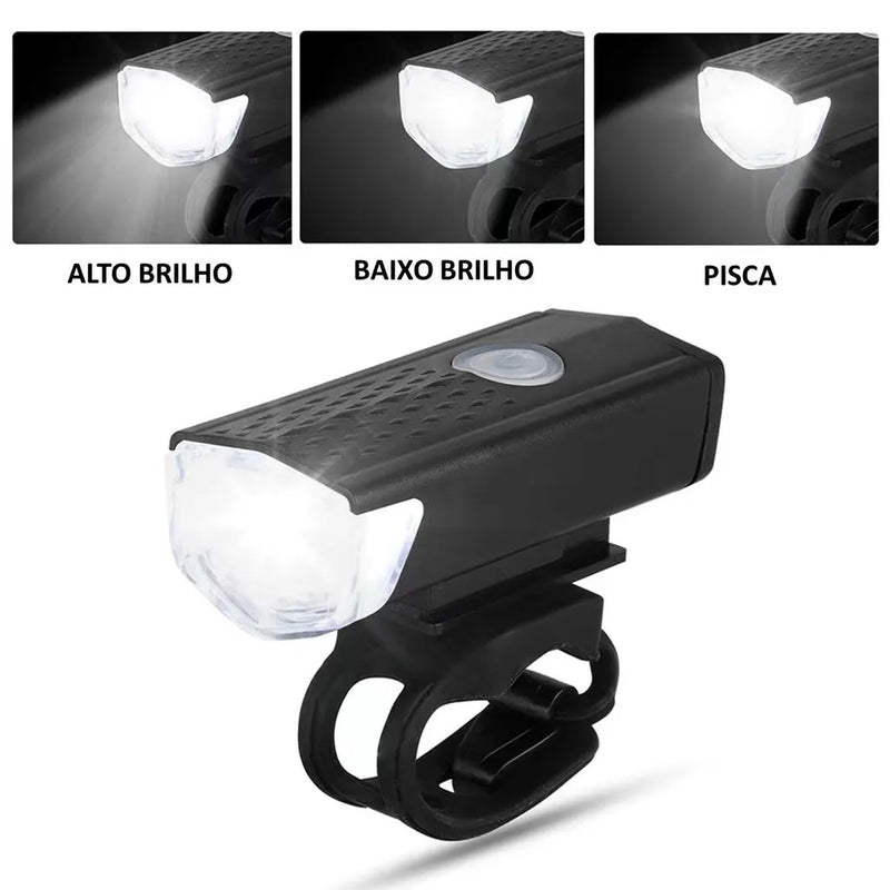 Kit Lanterna E Farol Bicicleta Bike Luz Ultra Led A Prova D'agua