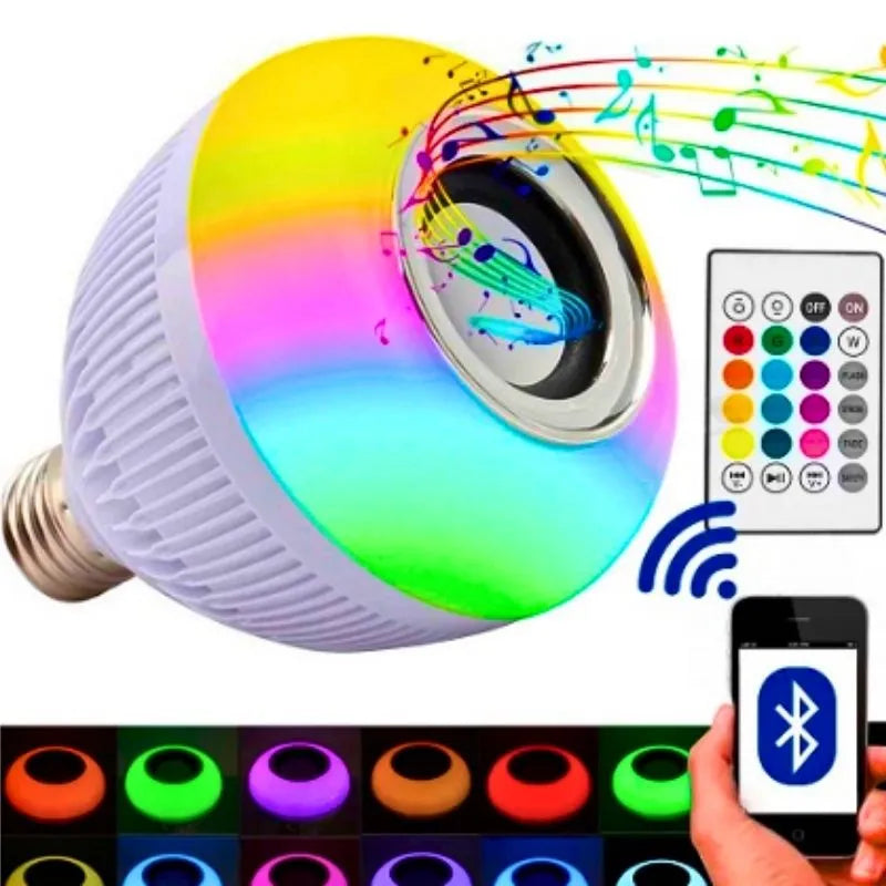 Lampada Bluetooth De Led Com Caixa De Som